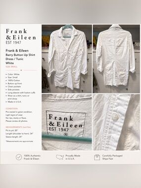 Frank & Eileen White Lightweight Button-Up Shirt Jacket